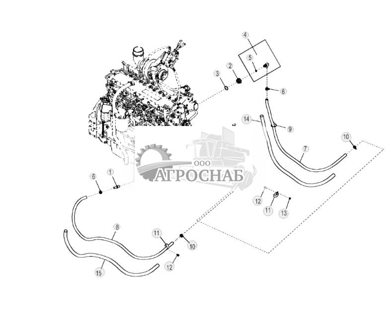 Шланги обогревателя кабины (6090hdw016090hdw04) (без обогревателя охлаждающей жидкости) - ST3564 495.jpg